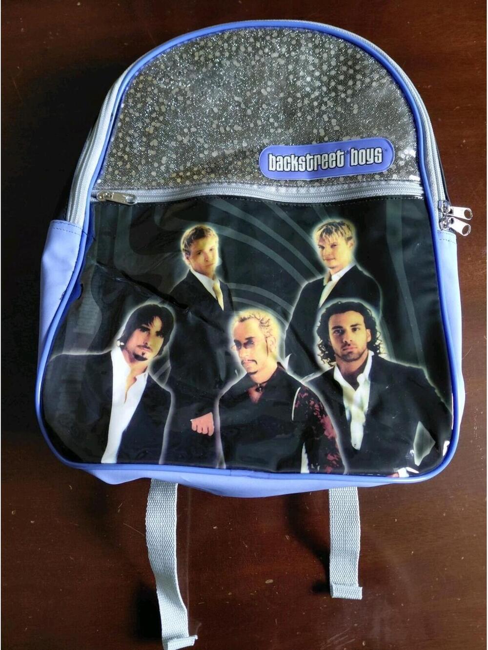 Vtg Backstreet Boys Backpack Y2K 2001 Blue Black